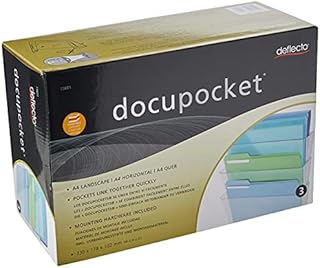 Deflecto - Clear Acrylic Wall Mounted A4 Unbreakable Docupocket Stackable Literature File Holder, Pack of 3 Plastic Document Holders - Transparent, Clear