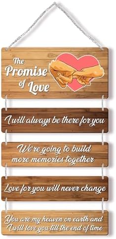 Regalo Casila Soulmate's Promise: Wooden Wall Hanging for Newlyweds, Couples - Ideal for Home, Bedroom, Living Room Decor