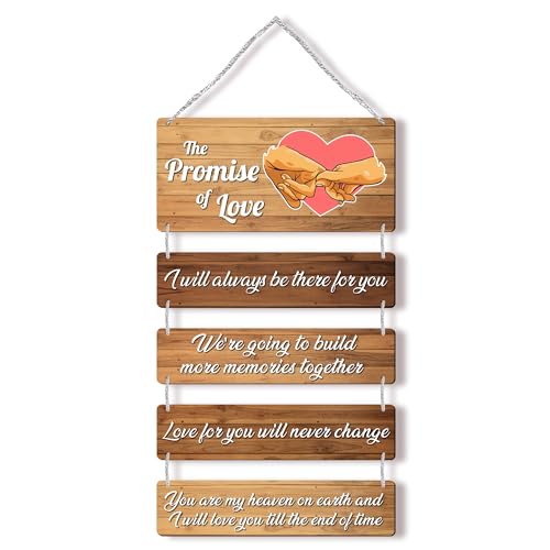 Regalo Casila Soulmate's Promise: Wooden Wall Hanging for Newlyweds, Couples - Ideal for Home, Bedroom, Living Room Decor