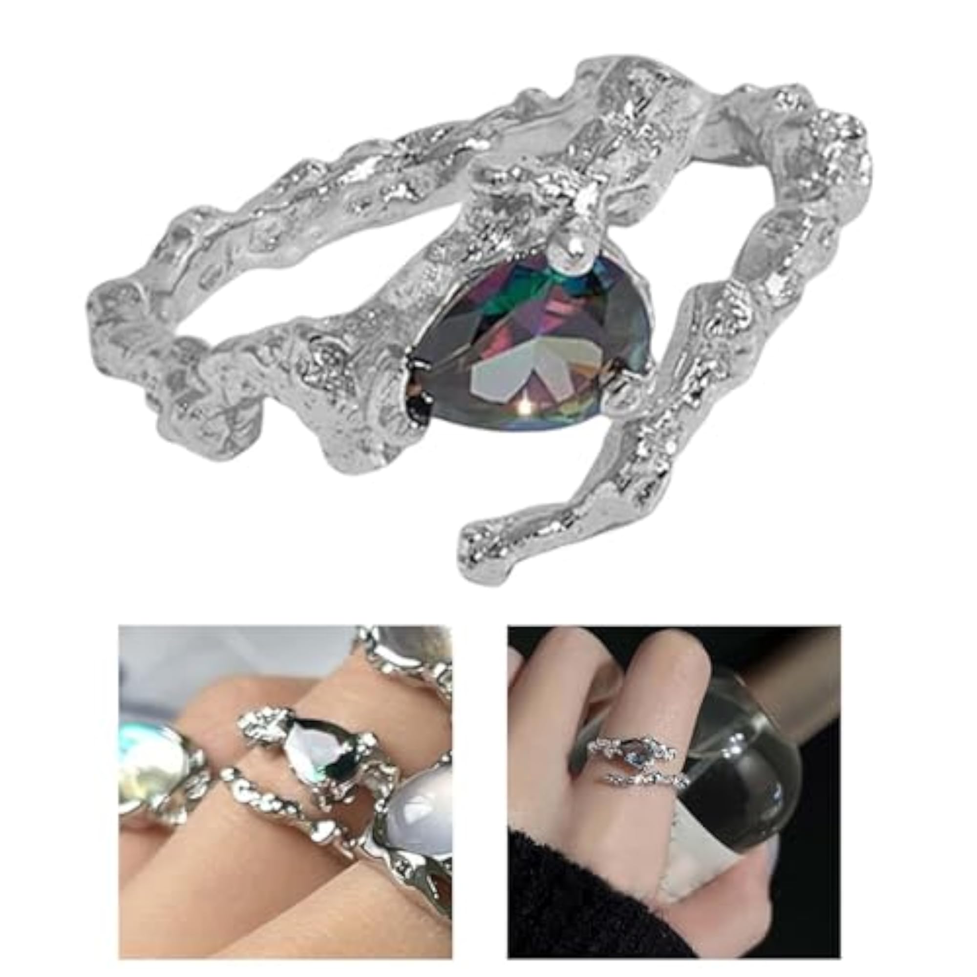 Chic Opening Shaped Copper Hip Hop Novelty Ring