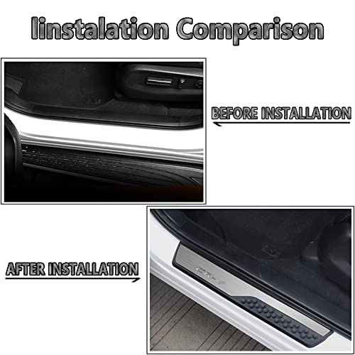 Cebat 4Pcs Stainless Steel Car Door Sill Scuff Plate Guard Sills For Crv 2017-2023 Automotive Door Entry Guard Protector Trim #TOP4