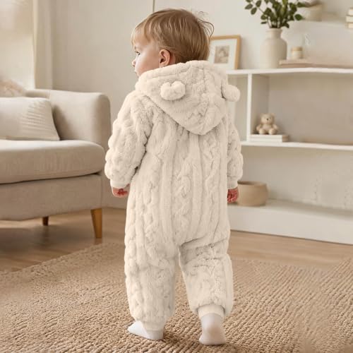 Newborn Baby Bear Suit Fleece Romper Snowsuit Hooded Romper Snowsuit 0-12M - image 6