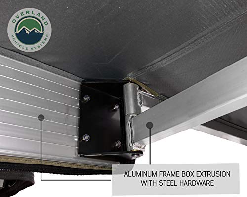 Overland Vehicle Systems Nomadic Awning 270 - Dark Gray With Black Travel Cover - Driverside #TOP2