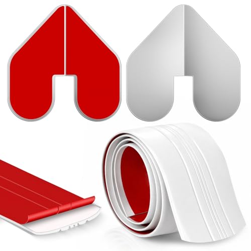 Teyva Daily 2 Pcs Bow& Keel Guard Kit for Fiberglass Boats Stainless Steel Boat Bow Protector Notched Self-Adhesive DIY Hull Keel Protector Guard Shield for Ships from Wear and Scratches(White 6ft)