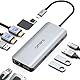 Omars Docking Station Triple Display USB C Hub Dual HDMI mit VGA USB C Adapter Multiport Docking Station 2 HDMI 4K,Gigablit Ethernet RJ45,PD 100W,4xUSB,SD/TF für MacBook Pro/Air M1 M2,Dell,HP,Surface
