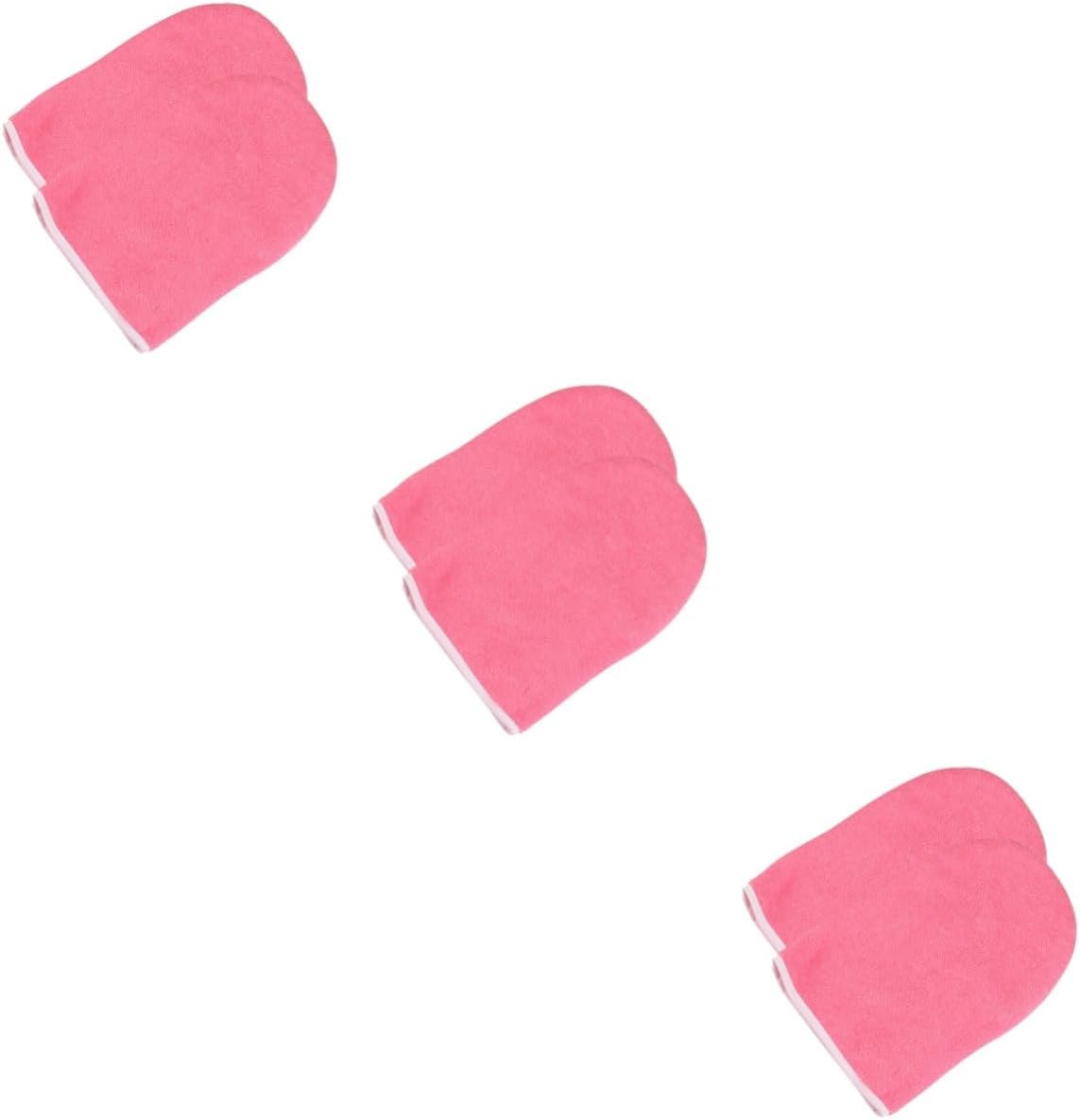 Mikinona 3 Pairs Moisturizing Gloves Overnight Insulated Therapy Mitts for Hands Spa Paraffin Bath Mitts for Home Salon