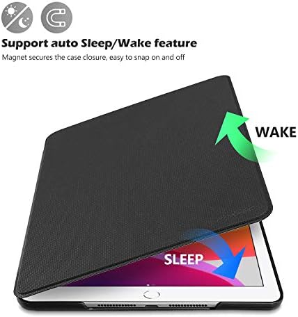 ProCase for iPad 10.2 Case 2021 2020 2019 (7th 8th 9th Generation), Shockproof Lightweight Slim Protective Book Case Folio Cover, for iPad 7 / iPad 8 / iPad 9 -Black