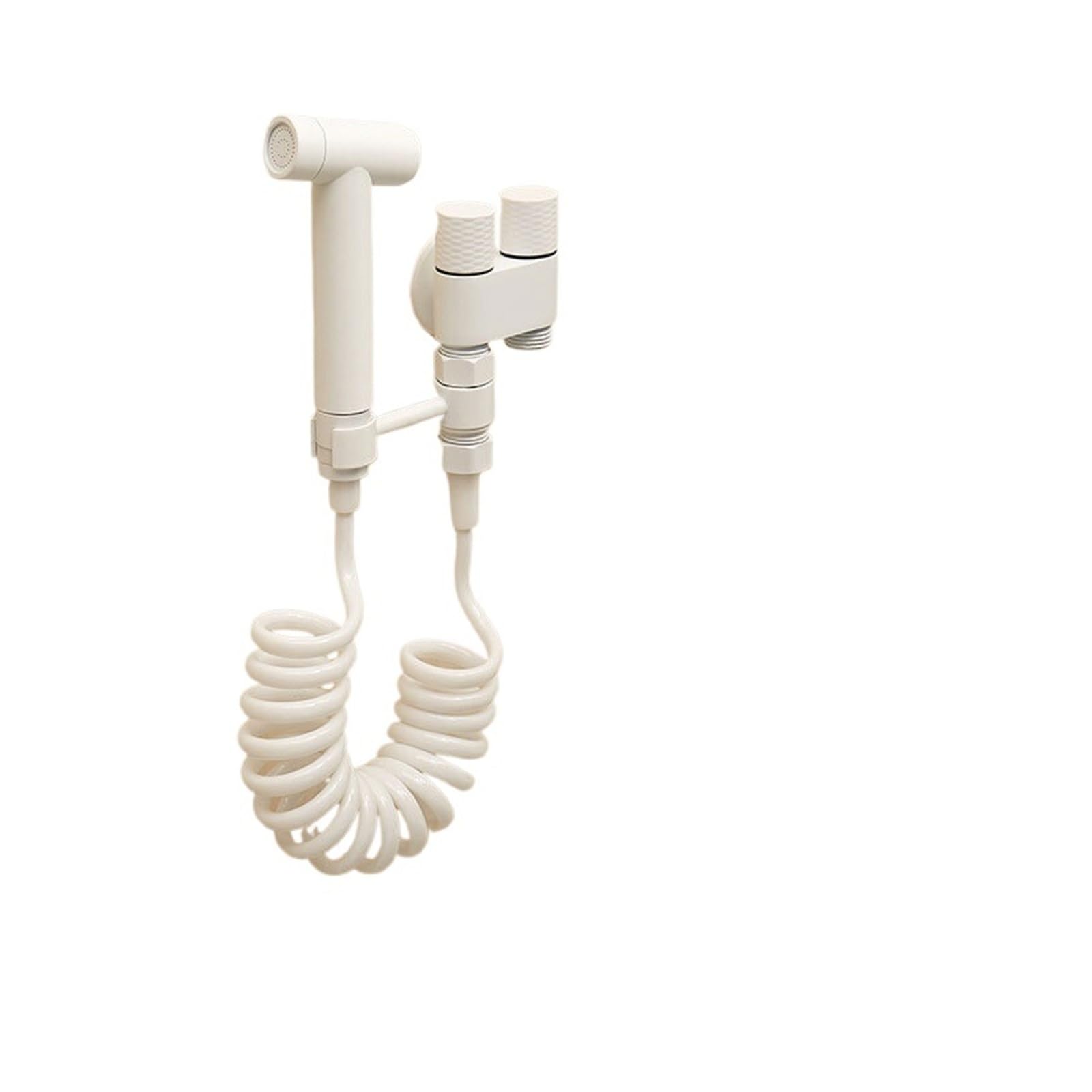 Bvhisehp 3 Elegant White Brass Bathroom Angle Valve Toilet Flush Booster Spray Set(3)