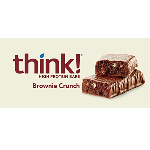 Think! Protein Bars, High Protein Snacks, Gluten Free, Sugar Free Energy Bar With Whey Protein Isolate, Brownie Crunch, Nutrition Bars Without Artificial Sweeteners, 2.1 Oz (12 Count) #TOP4