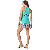 90% algodón, 10% elastano. Zumba Fitness® Athletic Graphic Design Dance Workout Racerback Tank Top For Women Slim Fit, Mujer, Teal Me Everything, XXL