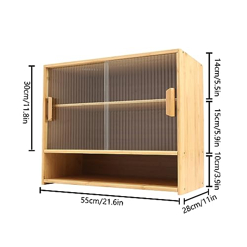 Mueble auxiliar de cocina de bambú ideal para organizar platos y decorar tu oficina 3