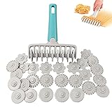 Lattice Roller Cutter, Pasta Cutter Wheel, Dough Noodle Cookie Pie Dessert Pizza Bread Pastry Crust Roller Cutter, Fondant Ribbon Cutter Wheel Roller Pastry Mould, Gears Embosser Set Pastry Tools