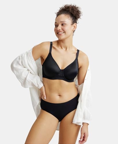 Image of Jockey 1855 Women Under-Wired Non-Padded Soft Touch Microfiber Elastane Stretch Full Coverage Minimizer Bra with Broad Wings