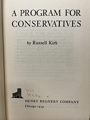 A Program for Conservatives B0014O4EEE Book Cover