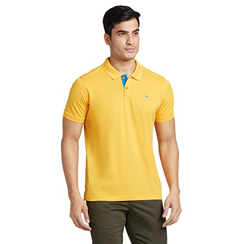 Image of Park Avenue Slim Fit Pure Cotton Print Pattern Polo Neck Casual T-Shirt