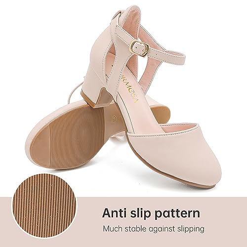 Image of LAURMOSA Girls Dress Shoes Closed Toe Pumps High Heels for Little Big Kid