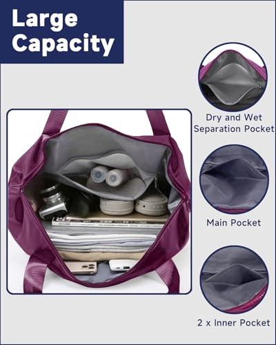 Arxus Carry On Luggage for Airplane, Rolling Duffle Bag with Detachable Wheels and Adjustable Shoulder Strap, Expandable Foldable Wheeled Travel Bag with Suitcase Sleeve for Women, image 1