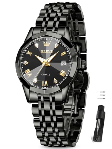 Image of OLEVS Watches Women with Date Silver Stainless Steel Luxury Ladies Watches with Small Writs Diamond Watches for Women Waterproof Elegant Dress Quartz Analog Women's Wrist Watches Reloj de Mujer