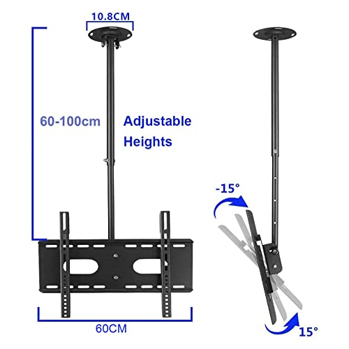 Support TV plafond 42-70 pouces : fixez solidement un écran lourd jusqu'à 50 kg - 3