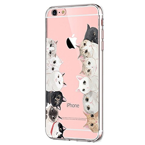 Giyer iPhone 6S 6 Case Clear TPU Transparent Bumper Case Creative Series Silicone Cover for Apple iPhone 6 6S (Cute Cat)