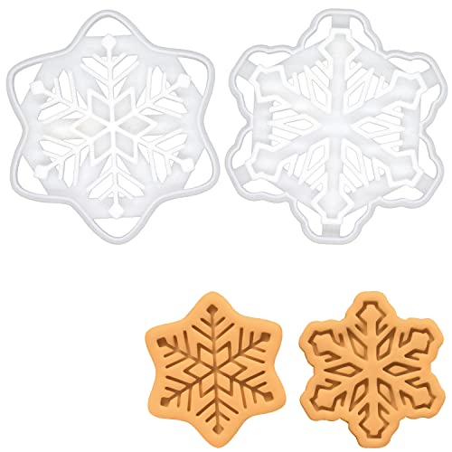 Set of 2 Snowflake cookie cutters (Style 1 and 2), 2 pieces - Bakerlogy