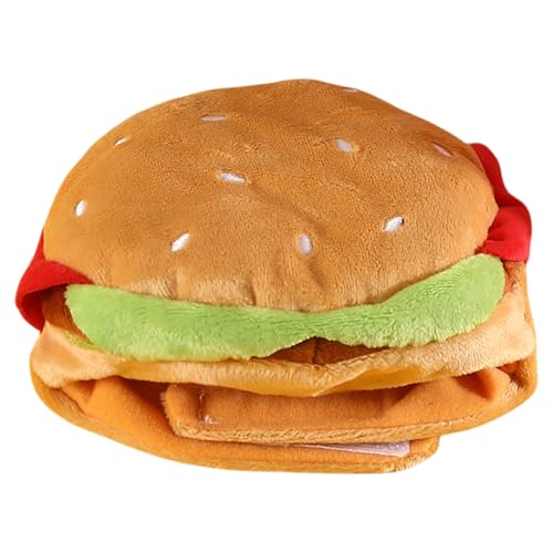 冬のペットハンバーガーヘッドギアハットスモールブリードぬいぐるみ犬の耳の保護犬ヘッドカバー漫画帽子猫猫クリスマスペット帽子