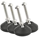 TOVOT 4 Pack of Adjustable Furniture Leg Leveling Glides/Screw On Adjustable Furniture Table Chairs Levelers with Nut- 1.96