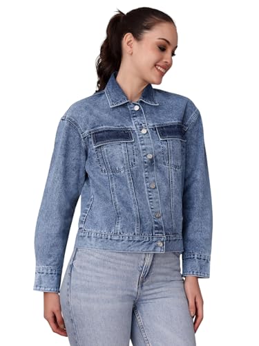 Veste en jean femme bleu rigide Dolce Crudo finis les vêtements déformés