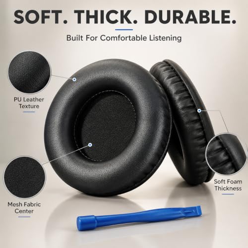 Image of Street27 100mm Replacement Headphone Earpads Compatible with Beyerdynamic DT770 DT880 DT990, AKG K52 K72 K92, Redgear Cosmo, JVC HARX700, PU Leather Memory Foam Ear Cushions