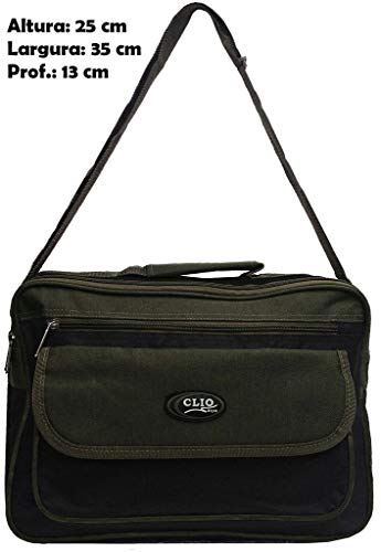 Bolsa Pasta Transversal Executiva Impermeável Tiracolo Verde Escuro Masculina 2 Compartimentos Traba