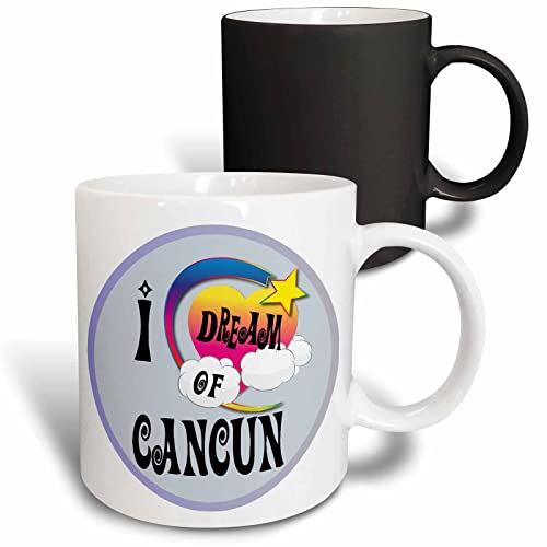 3dRose Cute Girly Heart Star Clouds I Dream 11oz Magic Transforming Mug