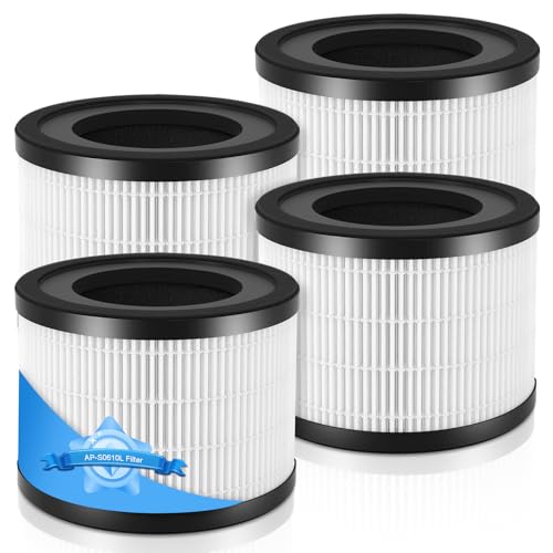 Image of 4 Pack AP-S0610L Replacement Filter for MOOKA AP-S0610L Air Purifier | 3-in-1 H13 True HEPA High-Efficiency Activated Carbon Filter for Home Large Room