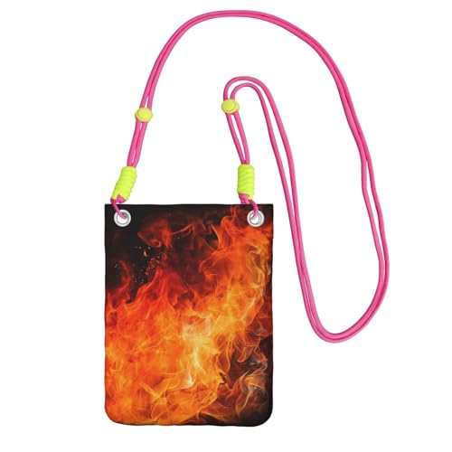 Pochette de voyage flamme rugissante et bandoulière fuchsia