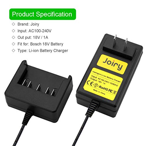 Joiry 18V Replacement Li-ion Battery Charger Compatible with Bosch BAT609 BAT609G BAT618 BAT618G BAT619 BAT619G BAT610G