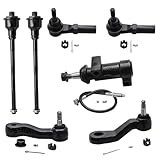 Detroit Axle - Front 7pc Suspension Kit for Chevrolet Silverado Sierra GMC Avalanche Suburban Yukon XL 1500 2500 3500 HD, 4 Tie Rods 1 Idler Arm 1 Pitman Arm 1 Idler Bracket Pivot Replacement