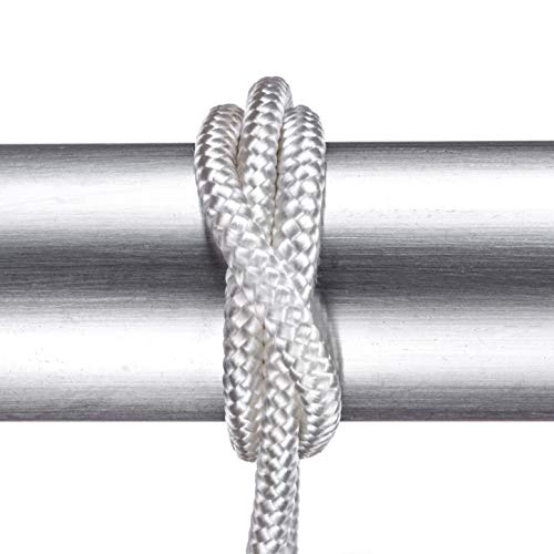 Attwood 117561-2 Diamond Braided Nylon Rope, ¼-Inch Thick, 50 Feet Long, White, Multifilament Nylon Fiber Construction - Thumbnail 3