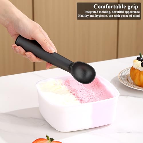 Ice Cream Scoop with Confortable Handle and Easy to Release, Professional Metal Ice Cream Spoon, Ice Cream Scooper Dishwasher Safe(Black) - Image 5