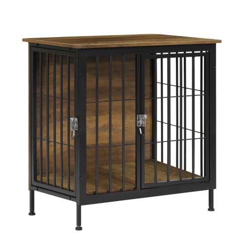 Dog Crate Furniture, Heavy Duty Dog Crate, Indoor Dog House, Wooden Kennel Table as TV/Night Stand Side/End Table, Small/Medium/Large Size, 37.5" L, Rustic Brown