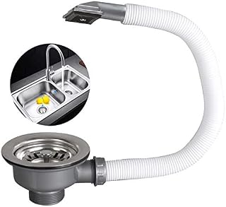 Sink Collection Stainless Steel Kitchen Sink Basket Strainer Plug Waste with Square Overflow 1½" (114mm)