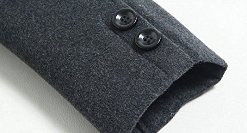 Men's Classical Bussiness Style Single Breasted Plaid Wool Coat #002202374