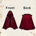 Colorful House Velvet Little Red Riding Hooded Cape Adult Halloween Christmas Wine Cloak For Women(Black Lace Wine Red,27.56'')