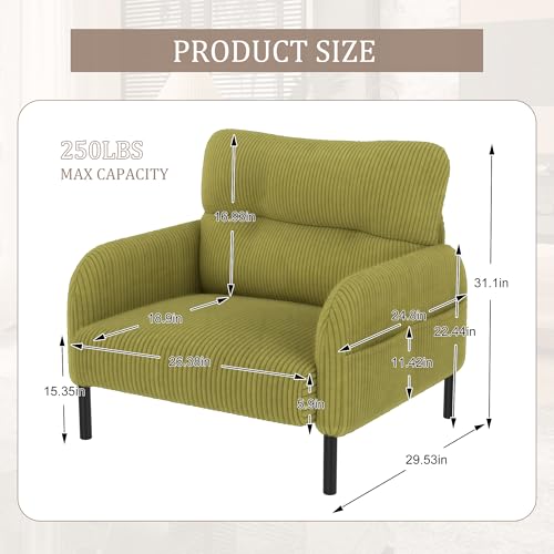 Sillón Plegable Corduroy Verde miniatura 2