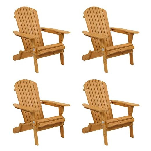 VINGLI Folding Adirondack Chairs Set of 4 Clearance Weather Resistant/Lawn Chairs Cheap Fire Pit Chairs Highwood Lounge Chairs-Patio Furniture Sets for Campfire, Bonfire