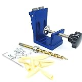 Typ: Bohrloch Jig-Set XACQuanyao LMY-TOOLSMG, 1SET Holzverarbeitung Führer Clamp Locator Set 9mm Oblique Lochbohrer Locator Holz Perforiermaschinen Lochen Befestigungen Werkzeug montiert (Color : Tpye B Blue B)