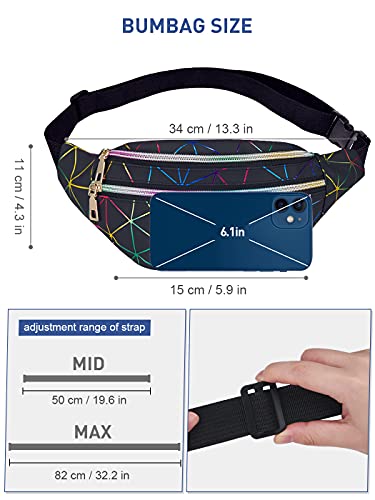 Bwiv Heuptas voor dames, waterdicht, verstelbare riem, schoudertas voor joggen, lopen, wandelen, fietsen, reizen - Image 6