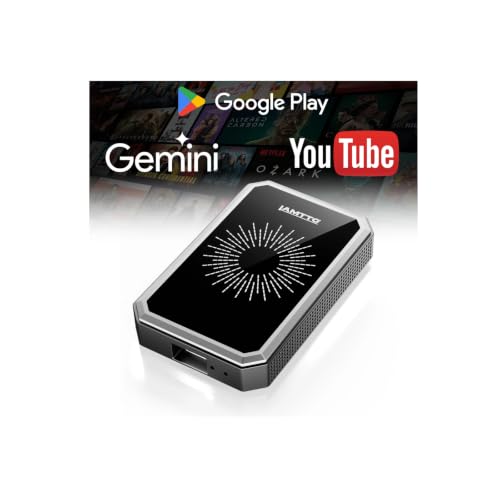 LAMTTO Wireless CarPlay Adapter w/ Gemini AI, Google Play, 4GB RAM & 32GB Storage - image 1