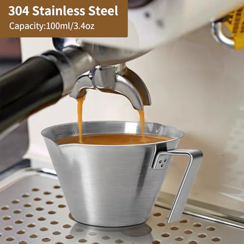 Set de 2 Vasos Medidores de Espresso de Acero Inoxidable 100 ml miniatura 3