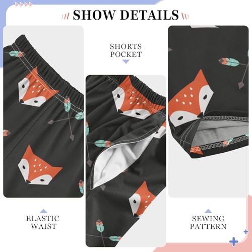 Fox Arrow Boys Long Pants Soft Trousers Elastic Waist Kids Lounge Bottoms with Pockets S-XL4