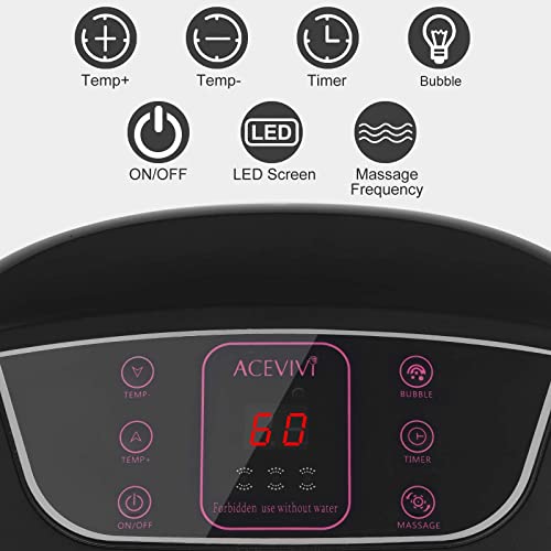 Acevivi Foot Spa, Auto Foot Bath Spa Massager With Heat And Bubbles, Temp+/- Offer A Pedicure Heated Foot Spa, Foot Soaker For Soothe & Relax Tired Feet #TOP3