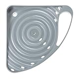 Glad Sponge Holder for Kitchen Sink | Suction Corner Storage Caddy for Scrub Brush and Dish Washing Supplies | Organizer Tray with Drain Holes, Grey, Gray